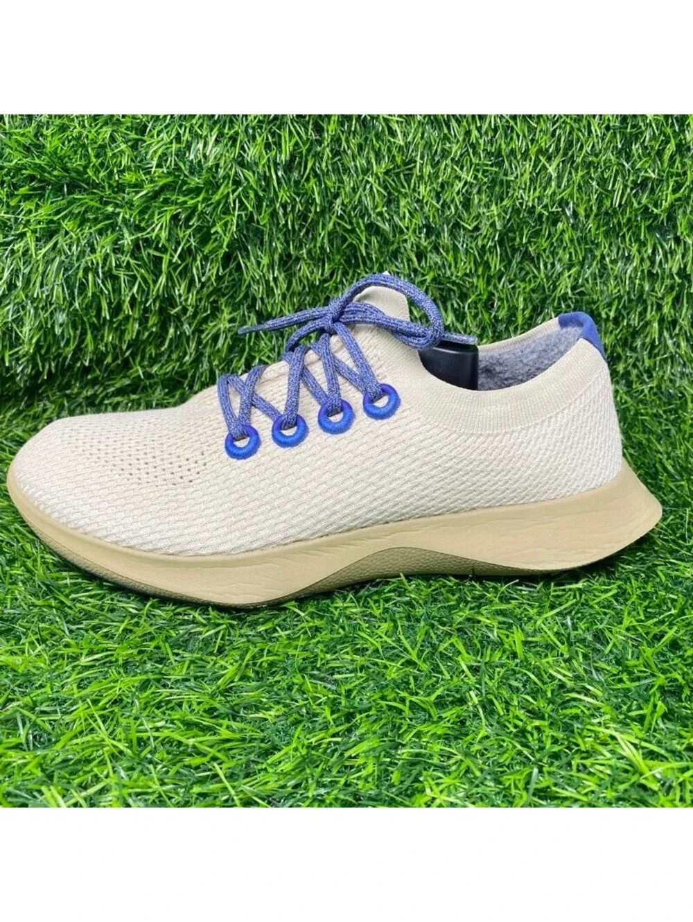 Allbirds Tree Dasher Sneakers Men's 12M Beige Blue Athletic Running Shoes 2215